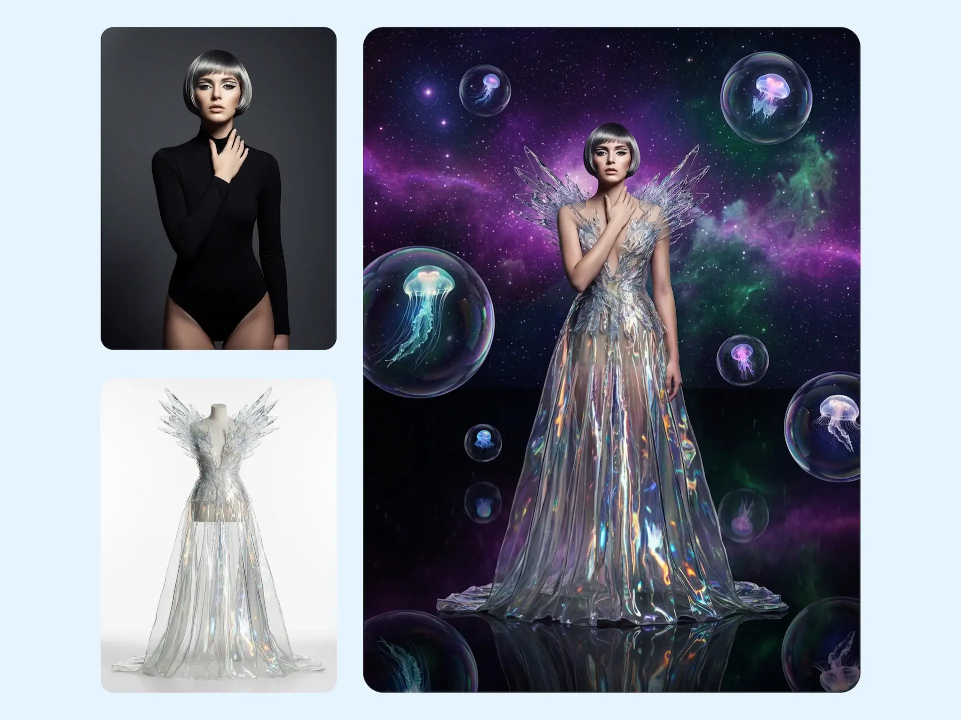 Explore surreal fashion art directions with controllable output