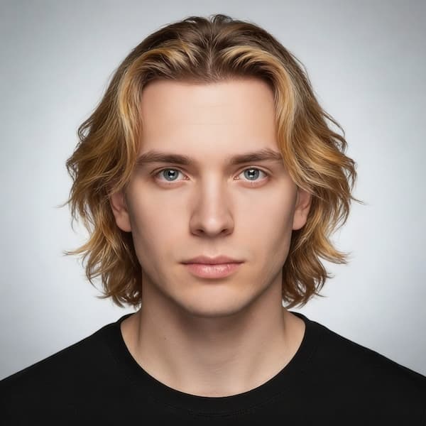 AI generated male hairstyle male surfer waves