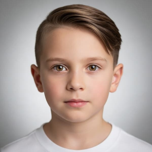 AI generated children hairstyle children soft side swept undercut