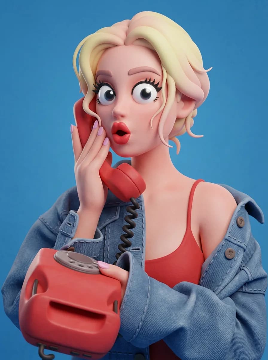 AI generated image: Transform the subject into a stylized 3D character with soft clay-like materials, rounded sculptural