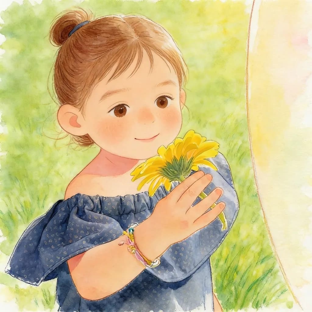 Warm watercolor book illustration style result